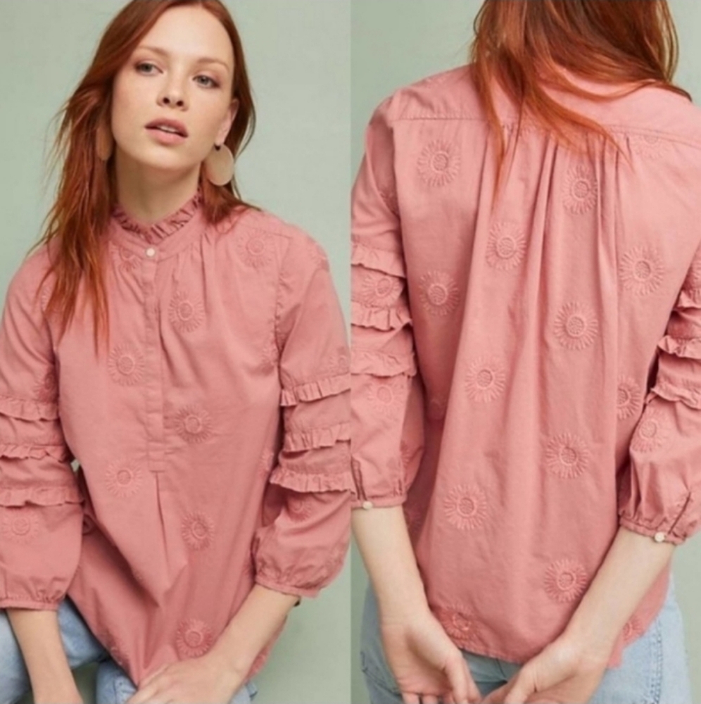 Anthropologie Isabella Sinclair Embroidered Blouse